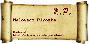 Malovecz Piroska névjegykártya